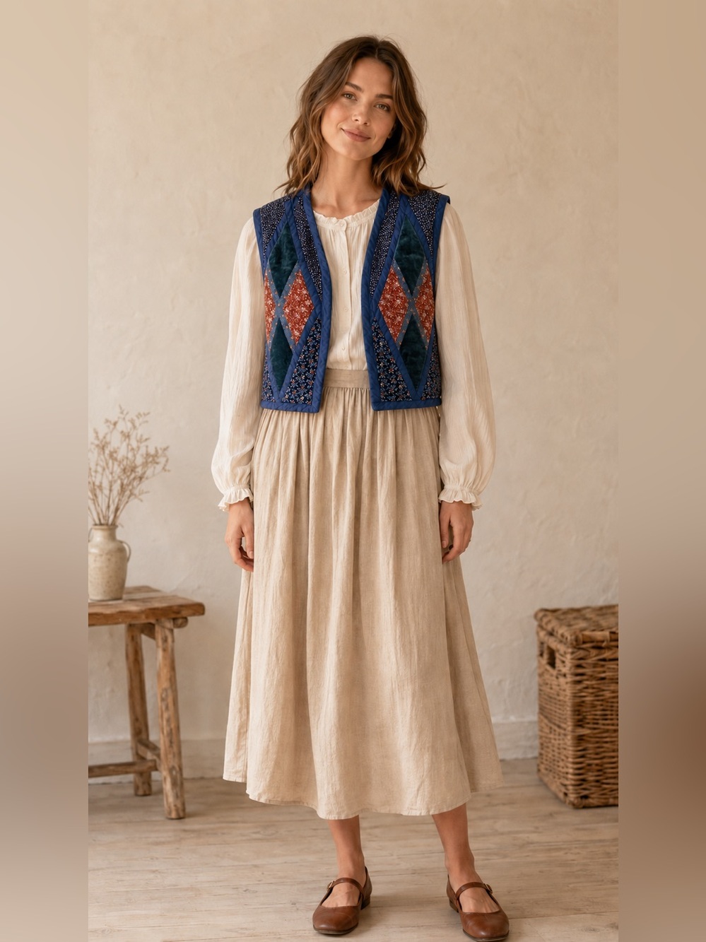 Vintage Vicki Lynn Brandon Patchwork Quilted Vest Cottagecore